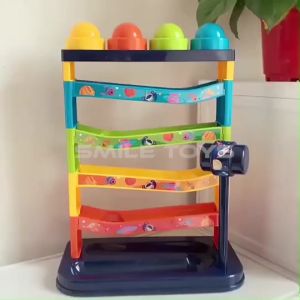 Smile - Mainan Edukasi Anak Pound A Ball YE 3 - Mainan Anak Pukul Bola Seluncur Warna Warni