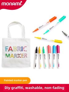 Monami Colorful Fabric Painting Pens for DIY T-Shirt Canvas Graffiti Marking Shoes Bags Clothes Hand Drawing Non-Fading