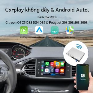 Phụ Kiện Đa Phương Tiện Ô Tô AUTOABC Wireless Carplay Android Auto Dành Cho Peugeot 308 508 3008 Citroen C4 DS3 DS4 DS5 SMEG