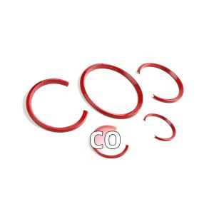 Bộ 5 ABS Bảng Điều Khiển Nhạc Cụ Khung Bao Nhẫn Cốp Cho Porsche 911 Cayenne Panamera Bạc/Đỏ Phụ Kiện Nội Thất Ô Tô
