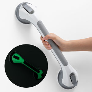 TAILI Long style Grab Bars for Bathtubs and Showers 2 Pack Glow in The Dark 42cm Suction Grab Bar Shower Handle Safety Grip Handrail for Seniors and Elderly Removable Waterproof No Drilling