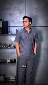 DGM Kaos Polo Shirt Pria Premium Knit Abu-Abu 2456