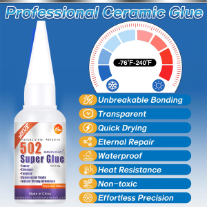 502 Strong Super Ceramic Glue Porcelain Tile Extra Strong Instant Adhesive Contact Cyanoacrylate 502 Metal Rubber Heat Resistant