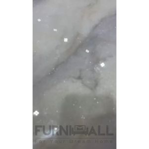 FURNIMALL Round Super Crystal Stone Dining Table Marble Round Table 超晶石餐桌/ Natural Crystal Table Ceramic Meja Makan
