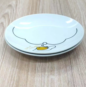 MINIMALIST WHITE CERAMIC WARE VERSATILE ROUND SAUCER PLATE / SAUCE DISH MINI DISH PLATE GUDETAMA