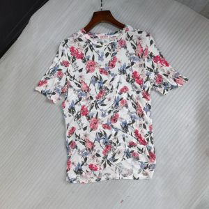 Smooth Quality Short Sleeve round Neck T-Shirt Womens Fit Style Base Layer Shirt Floral Pattern Summer Versatile Fashion