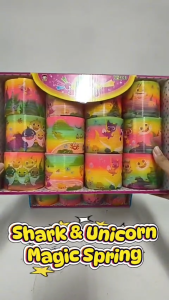12PCS SET Magic Spring Toys CuteShark / Unicorn Rainbow Magic Spring *Ready Stock*