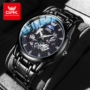 OPK Jam Tangan Pria Digital Original Asli Terbaru Dewasa 2024 Anti Air Elegan Mewah Tali Jam Kalender Baja Tahan Karat with Box Hiltam