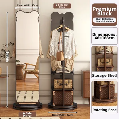 Rotatable Mobile Full Length Mirror With Hanger