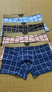 FHNC 4-Pack Mens Boxer Shorts Scottish Plaid Pattern Underwear Breathable Comfortable Mens Boxers Plus Size