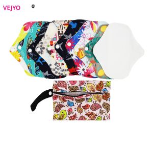 ผ้าอนามัยผ้าใยไผ่นุ่มซักได้10ชิ้นสำหรับผู้หญิงผ้าปูรองซับผ้าอนามัยแบบซักได้พร้อมถุงเก็บ1ชิ้น