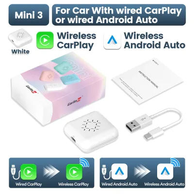 CarlinKit | Mini Ultra CarlinKit 5.0 Wired To Wireless Adapter Wireless Android Auto Wireless CarPlay USB Dongle For iPhone Android Phone