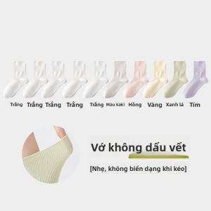 MiiOW | Tất cotton thoáng khí kháng khuẩn dài đến bắp chân cho nữ MiiOW Tất chống mùi thấm mồ hôi màu trơn dài đến giữa bắp chân mùa xuân thu