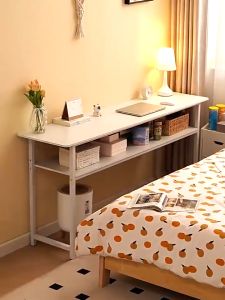 ORANGE 2 ระดับ โต๊ะมินิมอล โต๊ะคอมพิวเตอร์ในห้องนอนสีขาวโมเดิร์น เอนกประสงค์ สามารถใช้ในห้องนอนเมื่อแต่งหน้าได้