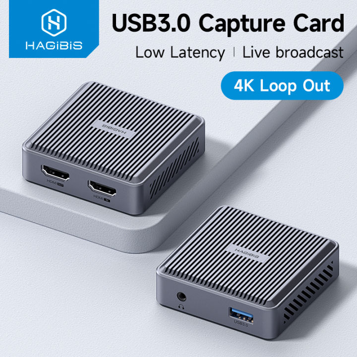 Hagibis Video Capture Card 4K HDMI-Compatible Loop Out HDMI