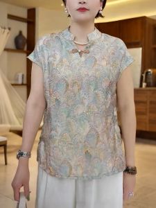 QINGNAER | Elegant Vintage Style Plus Size Womens Shirt Lace-Up Collar