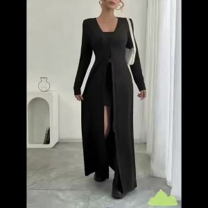 Autumn New Arrival Solid Color Long Sleeve Slim Fit Cardigan Womens Coat