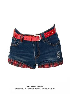 Quần Short Denim Cạp Thấp Ôm Vừa Vặn Cạp Cao Mùa Hè 2025 Dành Cho Nữ Quần Jeans Ngắn Màu Xanh Lam Có Khóa Kéo
