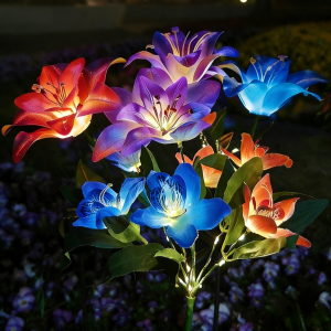 7-head Solar Orchid Lights Artificial Flower Lawn Lights for Patio Yard Garden Christmas Decoration LED Solar Ground Lights