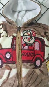 Jaket Anak Bayi Laki Laki Import Usia 6 Bulan - 3 Tahun Gambar Mobil Bahan Bulu Halus Lembut