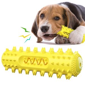 Durable Dog Chew Toy Soft Textured Rubber Toothbrush Stick for Small to Large Breeds Promotes Healthy Gums Fresh Breath