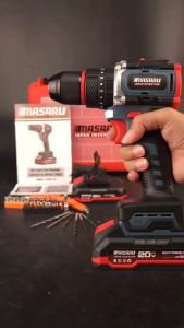 MASARU สว่านกระแทกไร้สาย รุ่น SCDH-125 20V 3 ระบบ มอเตอร์ Brushless พร้อม ดอกสว่าน เจาะ และ แบตสว่าน อุปกรณ์ครบกล่อง