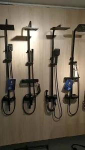 Bathroom Household Gray Digital Display Thermostatic Shower Set Smart Stainless Steel Piano Button Pressure Boost Rain Shower Head