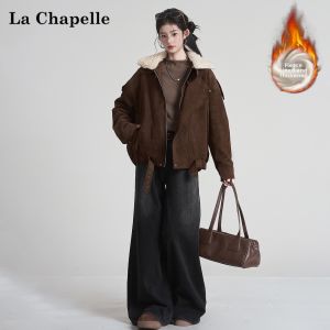 La Chapelle | Retro Faux Suede Fur Collar Warm Coat