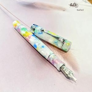 ปากกาหมึกซึมโลหะ Jinhao 100 อะคริลิคสีเงิน พร้อมคลิปหนีบ ปากกาลายเซ็นผู้บริหาร ดีไซน์คลาสสิก เขียนลื่น เหมาะสำหรับสะสม