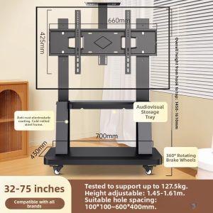 BEISHI | Mobile TV Stand with Mount 55/65/75/100 Inches