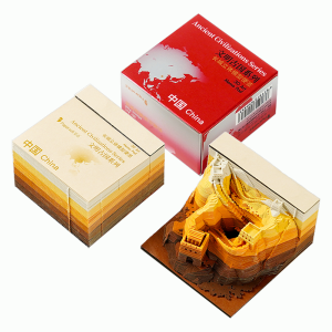 3D Sticker Paper Great Wall Ancient Style Creative Hand Tearable Paper Sculpture Office Desktop Decoration Building Model