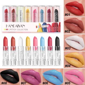 8 Chiếc Halloween Matte Lipstick Set Đen Đậm Ma Cà Rồng Vàng Nhung Lâu Dài Không Dính Chống Thấm Nước Cho Mặt Cơ Thể Tranh DIY Trang Điểm