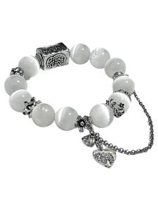 Retro Style DIY Crystal Jewelry Accessories Silver Plated Elephant Tag Chain Hand Bracelet Spacer Flower Holder Separation Parts