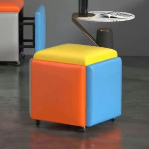 Multifunctional Cube Stool for Living Room Ottoman Storage Shoe Changing Home Use