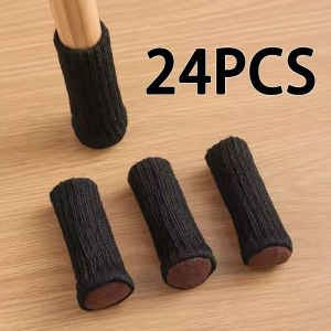 24PCS Multi-Color Knitted Silicone Chair Leg Socks with Anti-Slip Design for Floor Protection Prevent Scratches and Reduce Noise