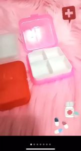 Kotak Obat Mini 4 Sekat / Wadah Kotak 4IN1 Tempat Penyimpanan Aksesor