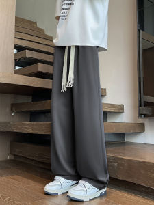 Quần Ống Đứng Rộng Rãi Thường Ngày Cho Nam Mùa Xuân Thu Quần Nỉ Thể Thao Cạp Vừa Quần Dài Polyester Phong Cách Mỹ