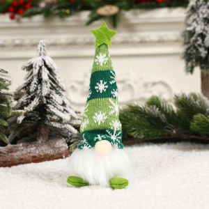 Christmas Faceless Doll Gnome Ornaments LED Light Plush Knitting Crafts Tree Pendant Christmas Decorations for Home Kids Gift