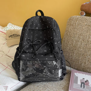 LUSUO | Black Ins Style Attractive Large Capacity School Backpack