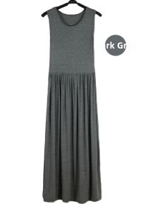 Fall Summer Korean Style Modal Long Slimming High Waist Dress