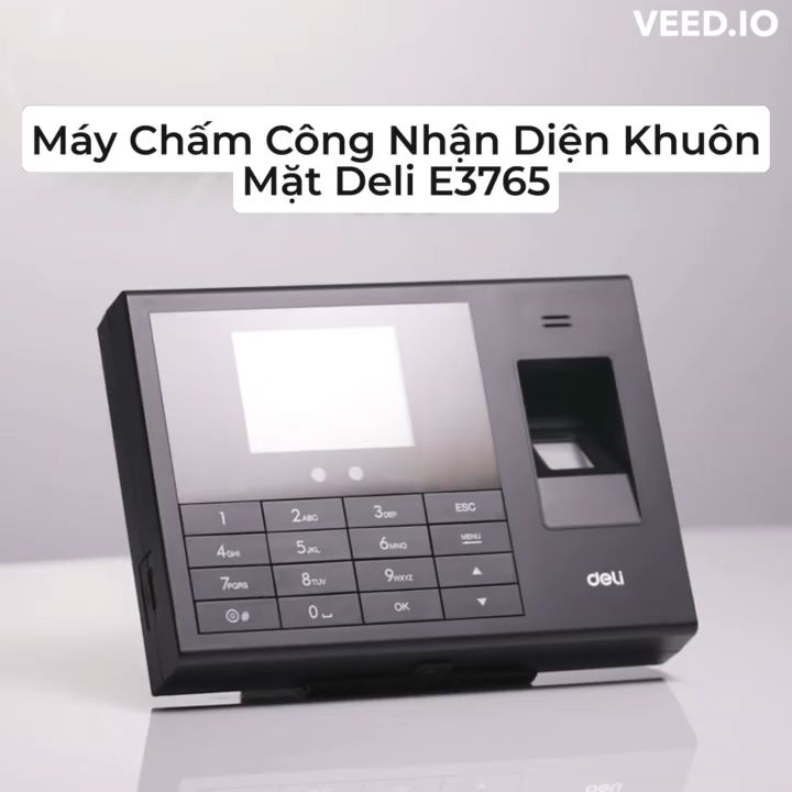 Máy Chấm Công DELI Chính Hãng Cao Cấp Nhận Diện Gương Mặt Và Quét Vân ...