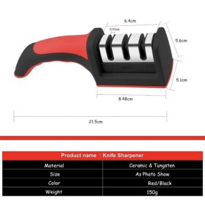 Knife Sharpener Household Sharpener 3-Stage Type Quick Sharpener Whetstone Stick With Detachable Head Kitchen Gadget
