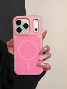 szhaiyu | Matte Magnetic Candy Jelly Color Phone Case For iPhone 17 16 15 Pro Max 14 13 12 11 Pro Plus For Magsafe Shockproof Back Cover
