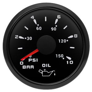 RYSJM | 52MM Car Oil Pressure Gauge 0-10BAR 0-150PSI 7-Color Backlight Car Oil Pressure Meter Gauge For 12V 24V Car Marine Boat Truck