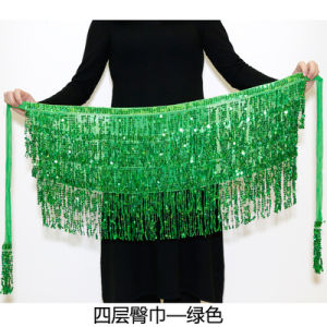 กระเป๋าสะพายเอวสไตล์ใหม่สำหรับเต้นรำสไตล์ตะวันตก กระเป๋าสะพายเอวแบบสะท้อนแสงพร้อมหางกระดิ่ง กระเป๋าสะพายเอวสำหรับการแสดงเต้นรำ