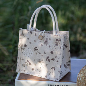 Túi Xách Vải Lanh Thời Trang Túi Đựng Đồ Ăn Trưa Thân Thiện Với Môi Trường Túi Vải Canvas Học Sinh Túi Quà Tặng Dùng Cho Các Hoạt Động Ngoài Trời