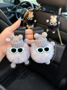 Car Seat Back Hooks Female Cute Coal Ball Multi-Functional Small Hooks Interior Front Decoration Storage ABS Rotatable Clip-On