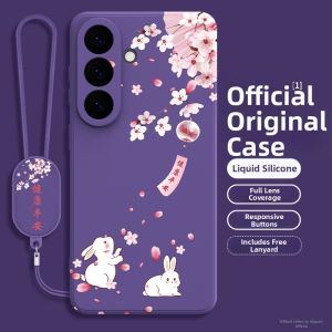 Ultra New Silicone Protective Case for S26 Mobile Phone with Lanyard Peace Joy Horse Year Female Style Protective Shell