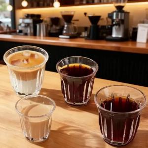 90/130/160/200ML Clear Glass Coffee Cup Heat-Resistant Cocktail Glass Beer Glass Breakfast Milk Cappuccino Latte Glass Coffee