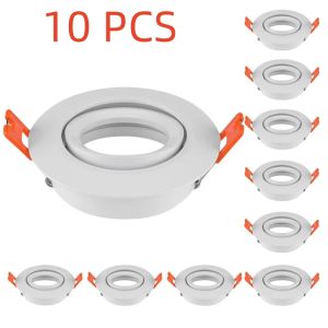 JOYINLED 1/10PCS Aluminum Round Recessed Spotlight Frame GU10 MR16 Adjustable Ceiling Downlight Trim 70mm Cutout Indoor Fixture